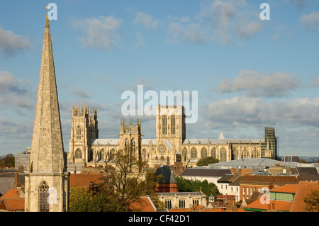 Ein Blick in Richtung York Minster und dem Stadtzentrum entfernt. Stockfoto