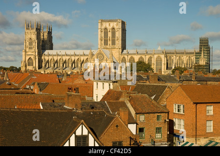 Ein Blick in Richtung York Minster und dem Stadtzentrum entfernt. Stockfoto