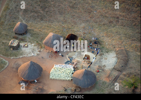 Luftaufnahmen der ländlichen Gebiete in Simbabwe Stockfoto