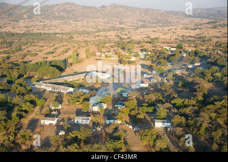 Luftaufnahmen der ländlichen Gebiete in Simbabwe Stockfoto