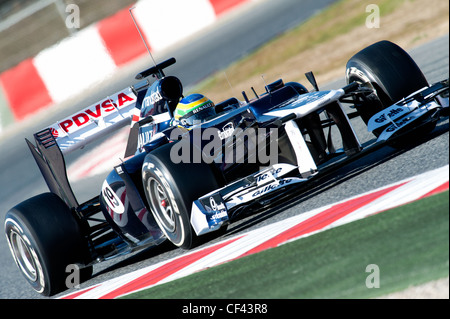 Bruno Senna (BRA), Williams-Renault FW34 Rennwagen während der Formel-1-Tests Sitzungen in der Nähe von Barcelona im Februar 2012. Stockfoto