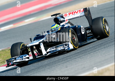 Bruno Senna (BRA), Williams-Renault FW34 Rennwagen während der Formel-1-Tests Sitzungen in der Nähe von Barcelona im Februar 2012. Stockfoto