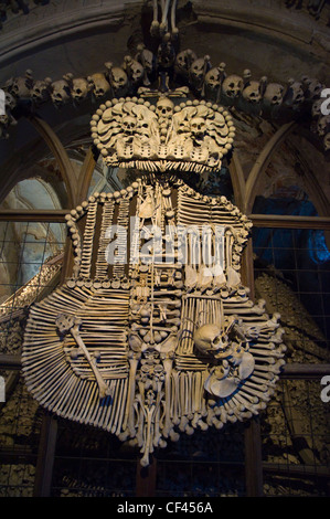 Schwarzenberger Wappen Kostnice Sedlec Sedlec Ossuary in Kaple Vsech Svatych Kirche Kutna Hora Stockfoto