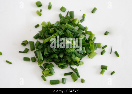 Frisch duftende Schnittlauch in einer horizontalen Komposition Stockfoto