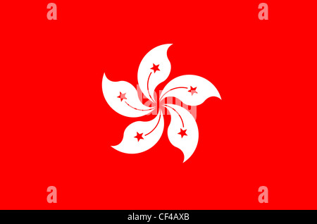 Flagge von der Regierung der Hong Kong Sonderverwaltungsregion der Volksrepublik China. Stockfoto