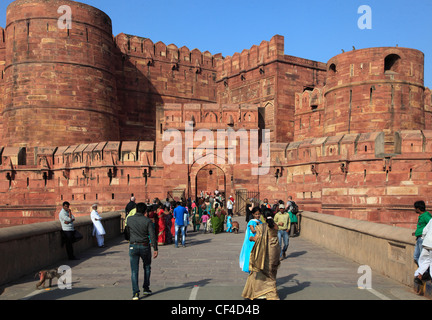 Indien, Agra, Uttar Pradesh, Fort, Amar Singh Gate, Stockfoto