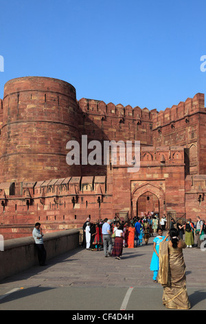 Indien, Agra, Uttar Pradesh, Fort, Amar Singh Gate; Stockfoto