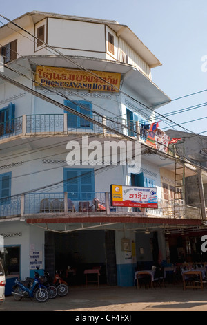 Das Phonesavanh Hotel ist eine Top Sehenswürdigkeit in Pakse, Provinz Champasak, Laos. Stockfoto