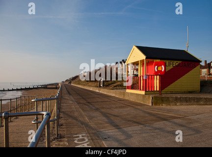 Die Rettungsschwimmer-Hütte auf die quiet in Southwold in Suffolk. Stockfoto