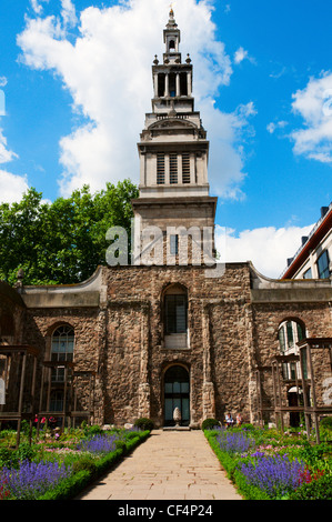 Die Ruinen der Kirche Christi in der City of London. Stockfoto