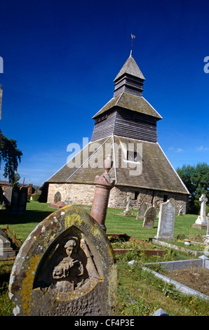 Der Glockenturm im Pembridge ist einzigartig in England. Strukturell, bezieht es sich auf die Stabkirchen Norwegens und das Glockenhaus Stockfoto