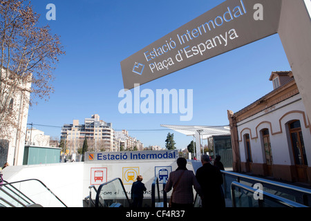 Plaza de Cataluña Bahnhof in Palma de Mallorca Stockfoto