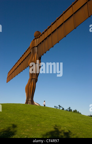 Der Engel des Nordens, eine Stahlskulptur des Engels von Antony Gormley vom Low Fell in Gateshead. Stockfoto