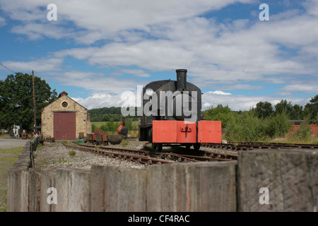 Eine Dampflok bei Beamish, The Living Museum des Nordens. Beamish ist ein Open-Air Museum zeigt Leben in Nord-Ost Engla Stockfoto