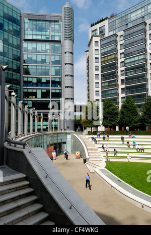 Paddington Central Office-Entwicklung in Sheldon Square, einem der zentralen London premier Geschäfts-, Wohn-, Gesundheitswesen und l Stockfoto
