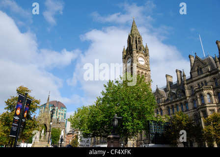 Rathaus von Manchester, ein beeindruckendes Neo-gotischen Gebäude fertiggestellt im Jahre 1887 Albert Square. Stockfoto