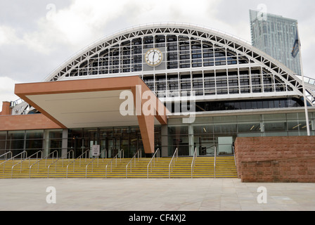 Das Exterieur des Manchester Central Convention Complex. Das Gebäude war ursprünglich Manchester Central Station, die ich öffnete Stockfoto