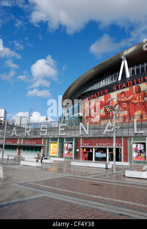 Das Exterieur des Emirates Stadium, Heimat von Arsenal Football Club. Stockfoto