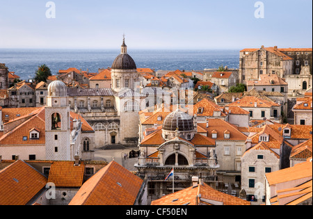 Dach-Draufsicht, Altstadt von Dubrovnik, Dubrovnik, Kroatien, Europa Stockfoto