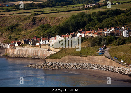 Das Dorf von Robin Hoods Bay an der Nordsee an der Nordküste Yorkshire. Stockfoto