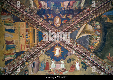 Deckenfresken von Andrea di Bonaiuto, 1365-1367, spanische Kapelle Basilika von Santa Maria Novella Florenz Toskana Italien Stockfoto