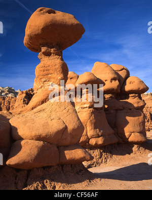 Hoodoos im Goblin Valley State Park in der Nähe von Hanksville, Utah Stockfoto