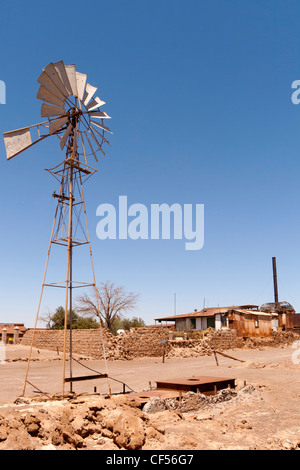 Santa Laura Salpeter Werke (UNESCO Weltkulturerbe), Chile, alte Bergbau Geisterstadt und Fabrik (Atacama-Wüste) Stockfoto