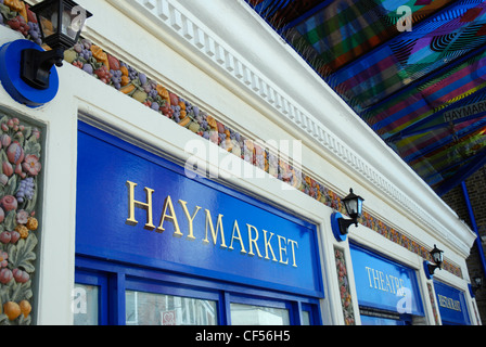 Das Haymarket Theatre Signage und Eingang in Wote Straße. Stockfoto