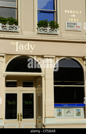 Exterieur des Hauptsitzes der The Lady in Bedford Street Magazin. Stockfoto