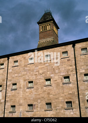 Der viergeschossige Zellenblock Ruthin Old Gaol hinzugefügt bereitgestellten Unterkunft für bis zu 100 Insassen. Es entstand im Jahre 1865 in respons Stockfoto