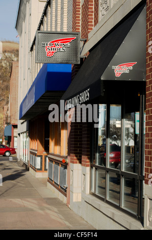 Red Wing Shoes, berühmte Schuhmacher in Red Wing, Minnesota. Stockfoto