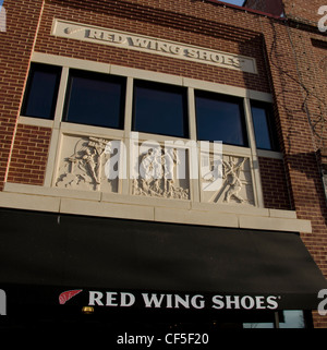 Red Wing Shoes, berühmte Schuhmacher in Red Wing, Minnesota. Stockfoto