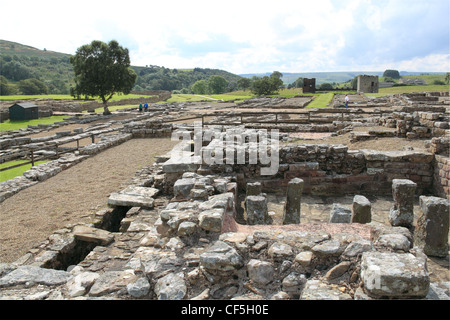 Militärische Badehaus, römisches Kastell Vindolanda, Hadrianswall, Northumberland, England, Großbritannien, Deutschland, UK, Europa Stockfoto