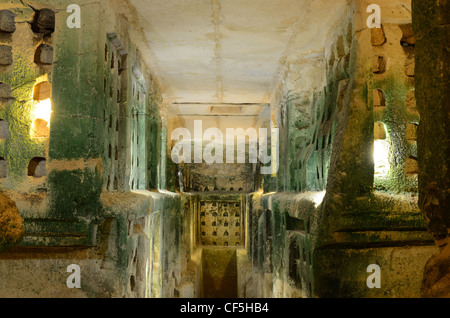 Kolumbarium Höhlen bei Beit Guvrin, Israel, wurden für die Taube Erziehung in der Antike verwendet. Stockfoto