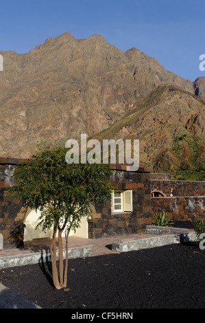 Dorf-Portela in Krater Cha Das Caldeiras, Insel Fogo, Kapverdische Inseln, Afrika Stockfoto