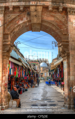 Suq Aftimos an der Muristan des christlichen Viertel in der Altstadt von Jerusalem. Stockfoto