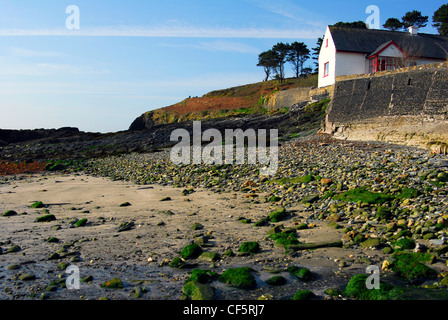 Blick entlang des Strandes in Sandycove in der Nähe von Cork. Stockfoto