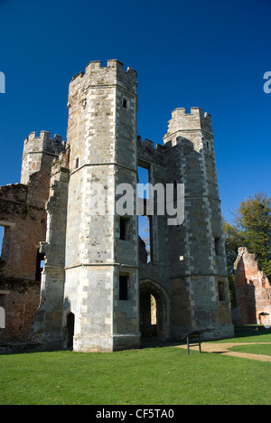 Das hintere Torhaus von Cowdray Ruinen, eines südlichen England wichtigsten frühen Tudor Höfling des Schlösser inmitten der Anlage Stockfoto