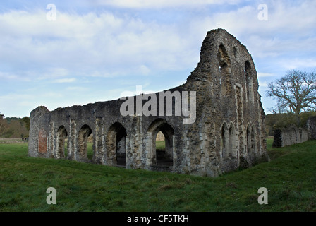 Die Ruinen der Abtei von Waverley, der ersten Zisterzienser-Abtei in England von William Giffard, Bischof von Winchester im Jahre 1128 gegründet. Stockfoto