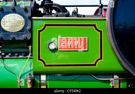 Nahaufnahme einer Dampfmaschine Traktion auf dem Display an der Ringmer Dampf & Land zeigen. Stockfoto