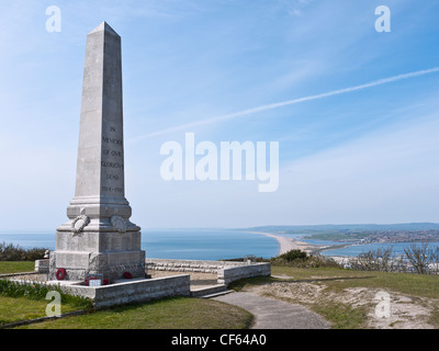 Ersten Weltkrieg Gedenkstätte Kenotaph über Wren auf der Isle of Portland. Stockfoto