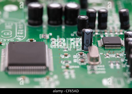 Closeup Modem, Ansicht von elektronischen Leiterplatten. Stockfoto