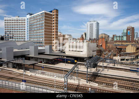 Ein Blick in Richtung Leeds Bahnhof. Stockfoto