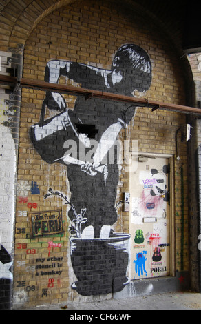 Die Dosen Festival-Graffiti-Ausstellung in Leake Street. Stockfoto