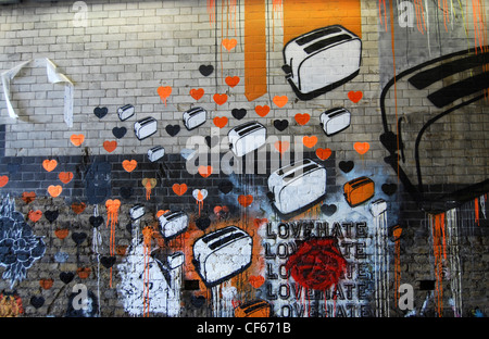 Die Dosen Festival-Graffiti-Ausstellung in Leake Street. Stockfoto
