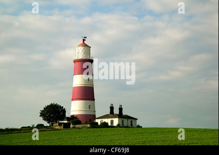 Ein Blick in Richtung Happisburgh Leuchtturm. Der Turm ist 85ft hoch und die Laterne ist 134ft erbaut 1790, ursprünglich Teil eines Paares - ein Stockfoto