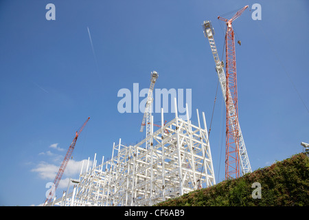 Blick auf eine Baustelle in der Nähe der O2 Arena in Greenwich. Stockfoto