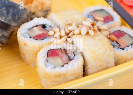 japanische Küche von Holzschiff closeup Stockfoto