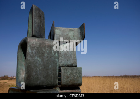 Die Family of Man Skulptur von Barbara Hepworth bei Snape Maltings. Stockfoto