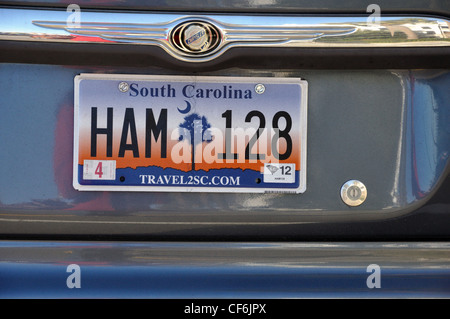 South Carolina State Nummernschild am Auto Stockfoto